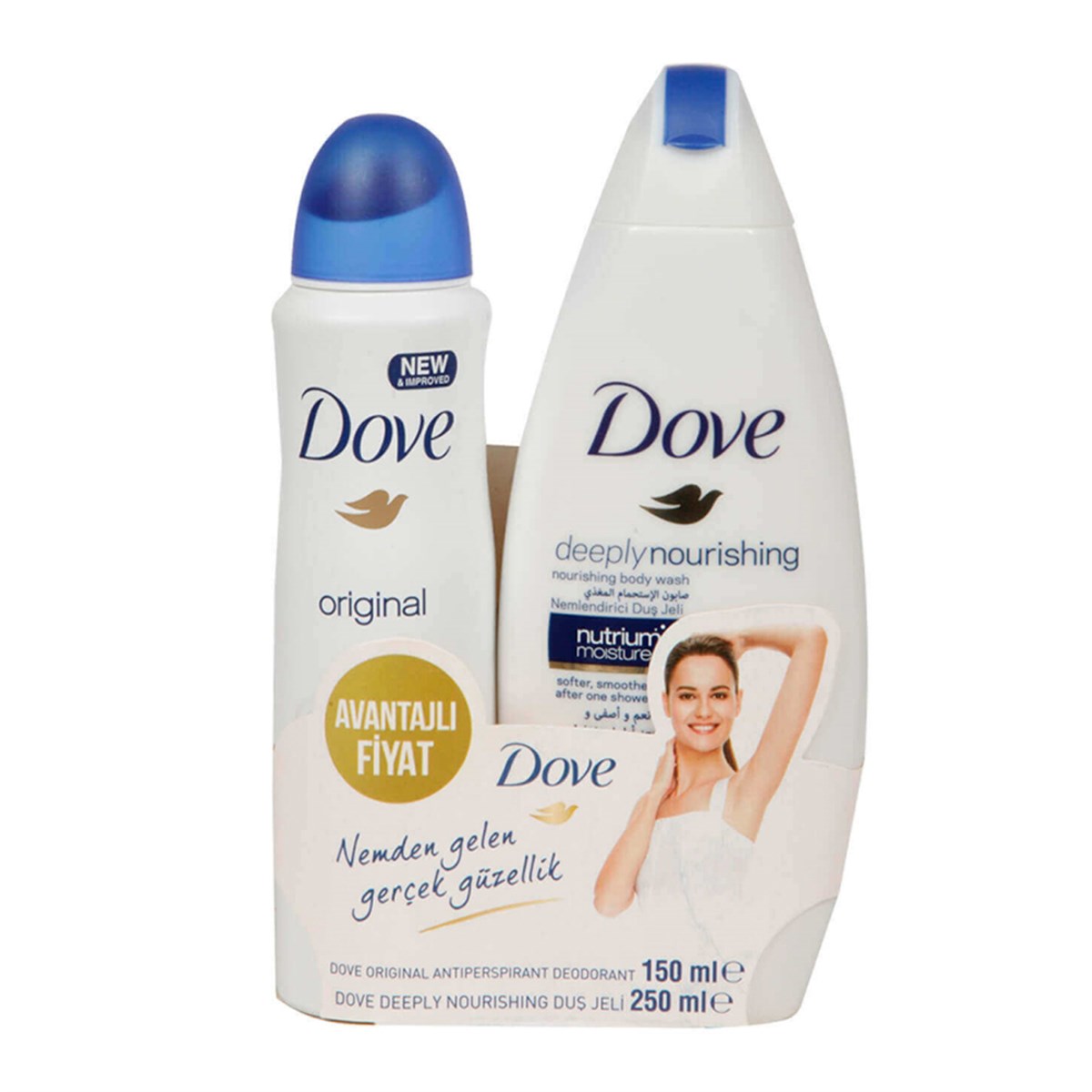 Dove Deodorant Original 150ml + Dove Deeply Nourishing Duş Jeli 250ml