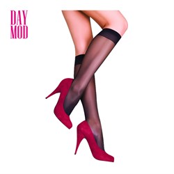 DayMod Lady Süper15 Diz Altı Çorap 500/Siyah