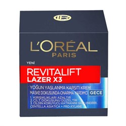 Loreal Paris Revitalift Lazer x3 Yaşlanma Karşıtı Gece Kremi 50 Ml.