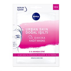 Nivea 10 Dakika Urban Skin Doğal Işıltı Kağıt Yüz Bakım Maskesi 28 gr